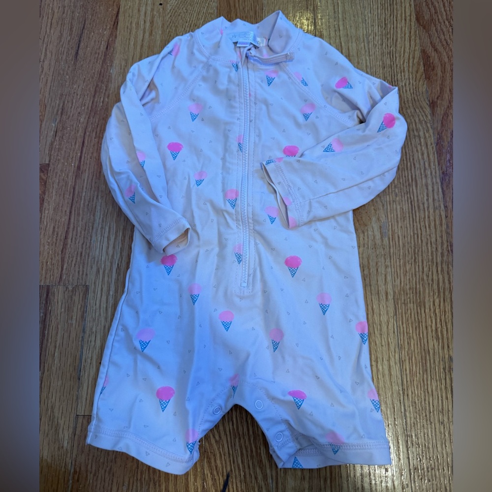 Egg New York Ice Cream Print Shortall Swimsuit Pink 12-18 months